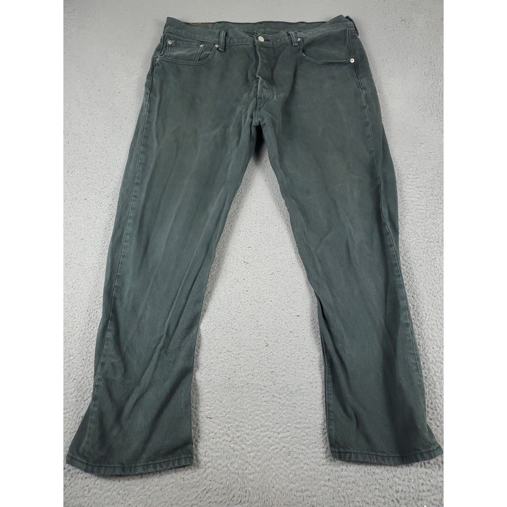 Levis 501 Jeans Mens 38x29 Gray Button Fly Straight Leg Denim Pants 042580